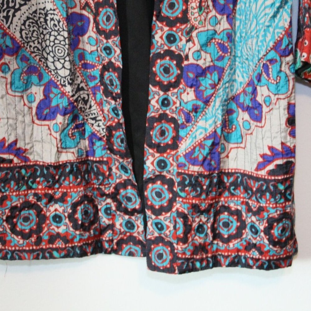 Soft Surroundings Quilted Lotus Topper Kimono Cardigan Small PS Cottagecore Boho - Picture 6 of 16